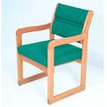 Wooden Mallet Valley Guest Chair in Light Oak - Foliage Green DW1-1LOFG